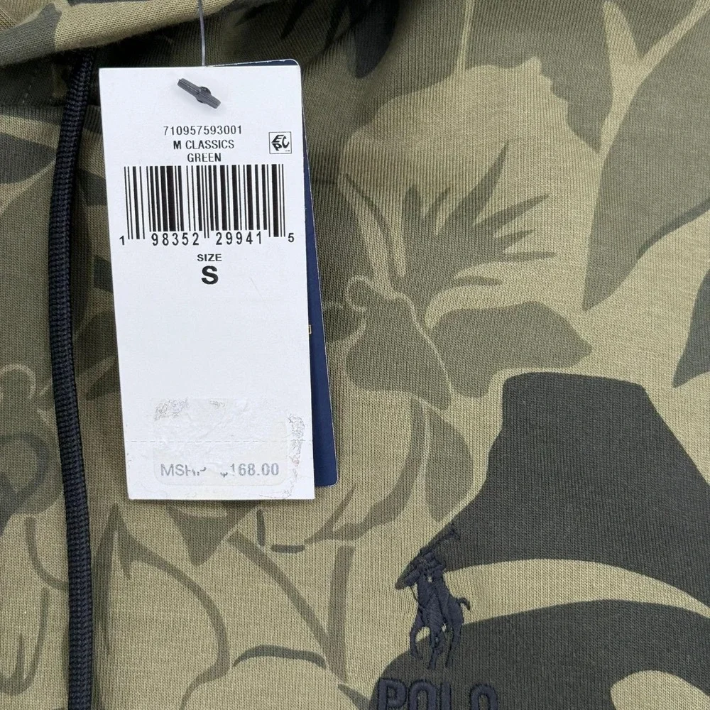 Polo Ralph Lauren Men's Palm-Camo Double-Knit Hoodie Sweatshirt Size Small‎ NEW
